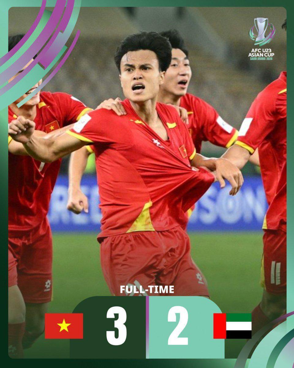 九游娱乐官方网站-3-2！越南两度遭追平后加时绝杀阿联酋，时隔8年重返U23亚洲杯4强